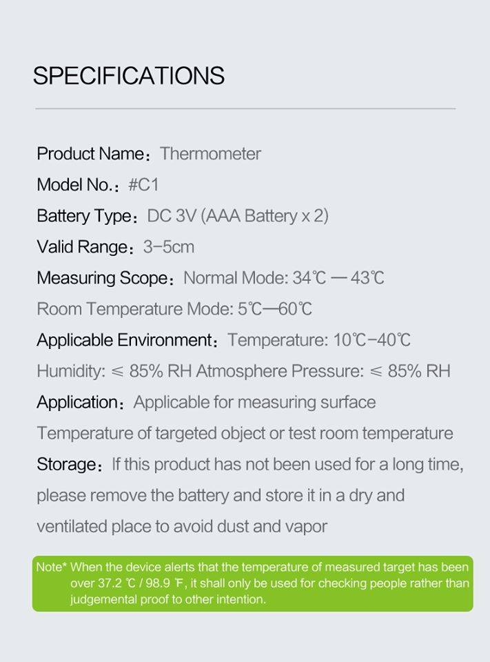 Pisen Infrared Thermometer Corporate Gifts Singapore