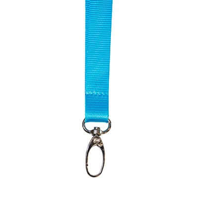 20mm Nylon Lanyard with Oval Hook in vibrant blue color, ideal for corporate gifts and events.