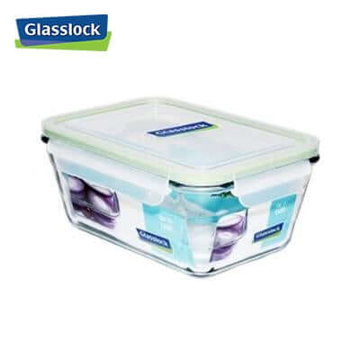 1650ml Glasslock Container for food storage, featuring a clear design and durable glass construction.