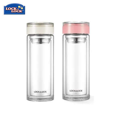 Lock & Lock Double Wall Glass Water Bottle 300ml Corporate Gifts Singapore