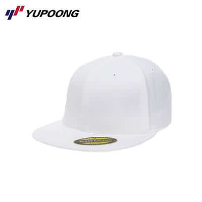 Yupoong 6210 Premium 210 Fitted cap in white color, perfect for corporate gifts and stylish looks.