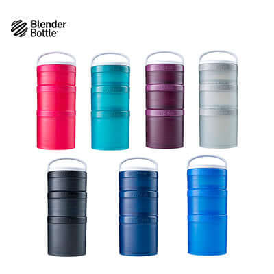 BlenderBottle Prostak Expansion Bottle in various colors, perfect for hydration on the go and suitable as a corporate gift.