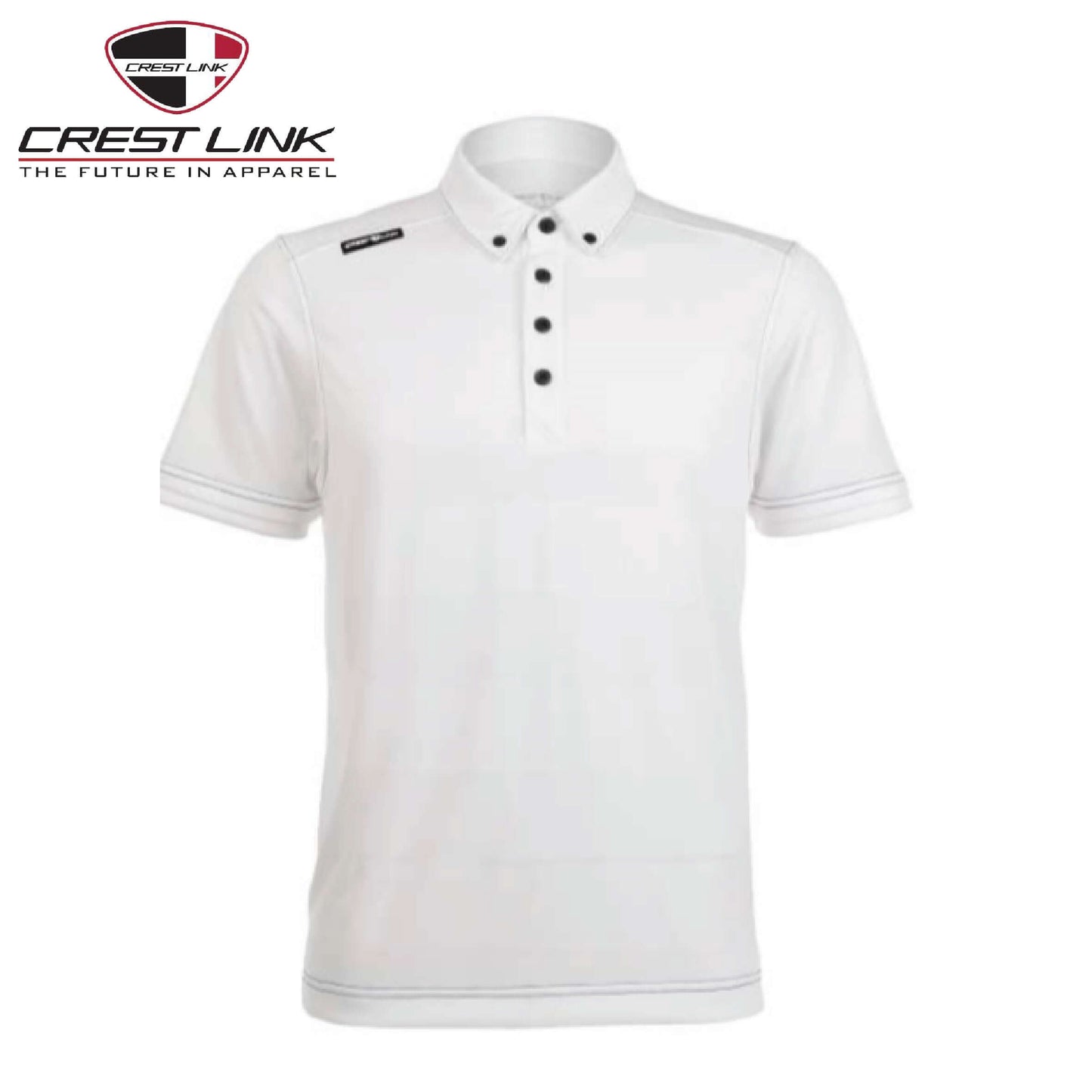 Crest Link Polo T-shirt Short Sleeve (80380717) in white, ideal corporate gift, stylish and comfortable design.
