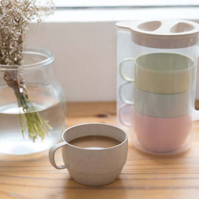 Eco Friendly Wheat Straw Jug with Coffee Mug Corporate Gifts Singapore
