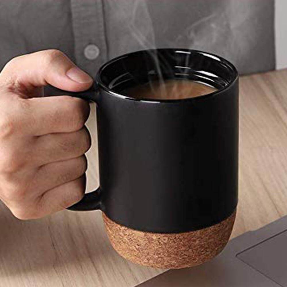 Insulated Splash-Proof Ceramic Coffee Mug with Cork Base Corporate Gifts Singapore