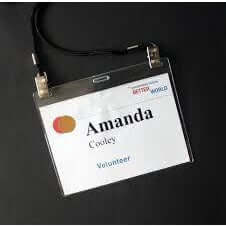 Personalised Name badge for event volunteer Amanda C. Corporate Gift.
