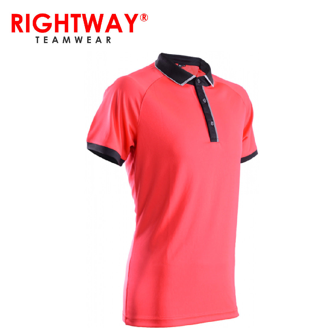 Rightway MOP 46 Reflective Placket Design Polo T-Shirt in vibrant red with stylish collar design