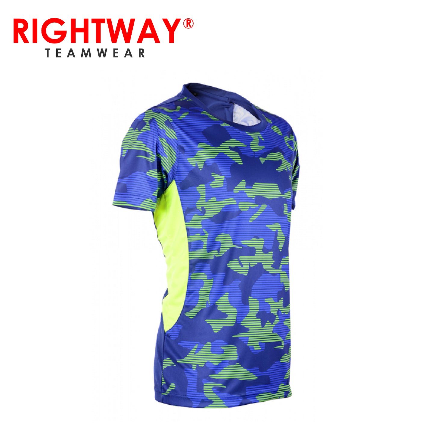 Rightway MOR 39 Sublimation Round Neck T-Shirt in camouflage design, perfect for sports and team events.