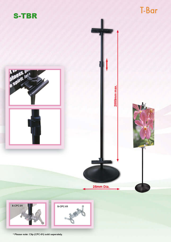 T-Bar Poster display (Round Base) Corporate Gifts Singapore
