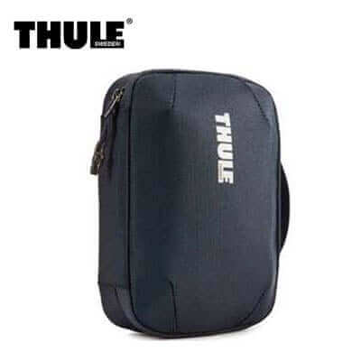 Thule Subterra Powershuttle Electronics Organizer in navy blue for tech accessories, ideal corporate gift.