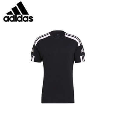 adidas Squadra 21 Sports Tee Shirt with iconic logo on a black background, perfect for athletes and corporate gifts.