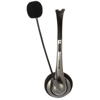 Verbatim Multimedia Headset with Boom Mic & Volume control designed for comfort and communication.