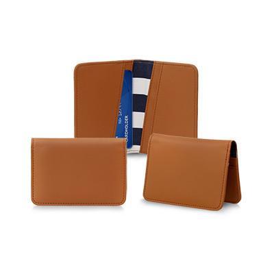 Folded Card Holder Wallet in brown with internal slots for essential cards.