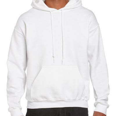 Gildan Adult Pull Over Hoodie in white, perfect for casual wear and corporate gifts.