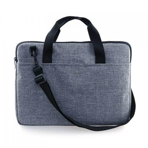 Karios Grey Computer Bag designed for daily commute, featuring adjustable strap and front compartment.
