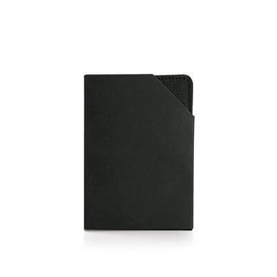 Snow Canvas Card Holder in sleek black, stylish accessory for organizing business cards, ideal corporate gift.