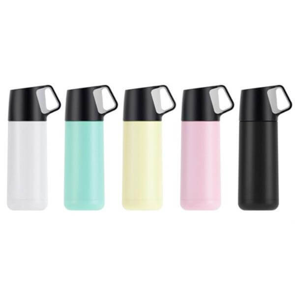 Stainless Steel Thermos Flask collection in pastel colors for stylish hydration.