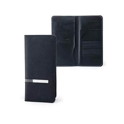 Travel Wallet | Bicast Leather showing sleek design with compartments for documents and cards, ideal for travel organization.
