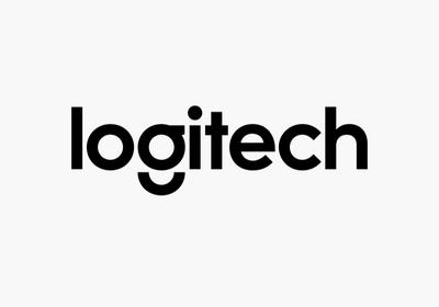 Black lowercase Logitech wordmark on a white background