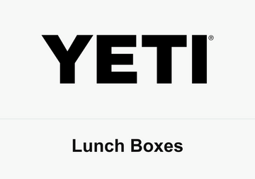 Black YETI wordmark above the words Lunch Boxes on white