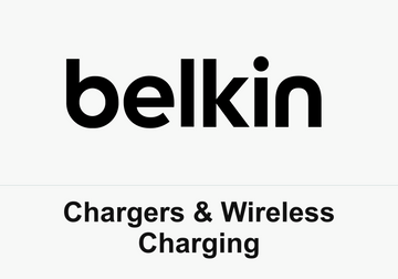Belkin logo above Chargers & Wireless Charging text