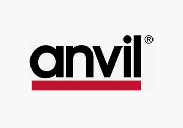Anvil Apparel logo alongside a person wearing a casual black t-shirt, perfect for corporate gift occasions.