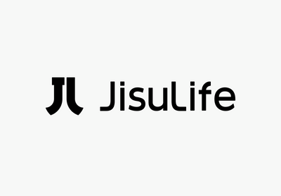 Black JisuLife symbol and wordmark on a white background
