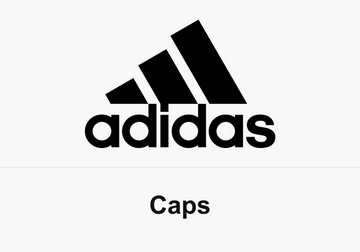 Black Adidas logo above the word Caps