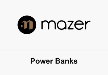 Mazer Power Bank collection showcasing multiple color options and built-in cables for mobile charging.