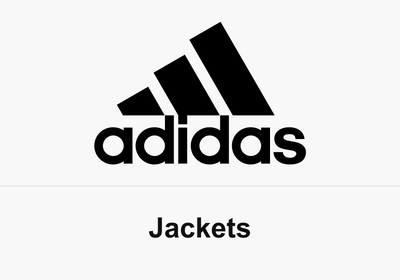 Black Adidas logo above the word Jackets