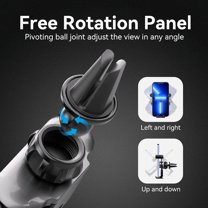 Vention Compact Car Phone Mount with free rotation panel for adjusting phone angle easily.