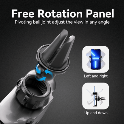 Vention Compact Car Phone Mount with free rotation panel for adjusting phone angle easily.