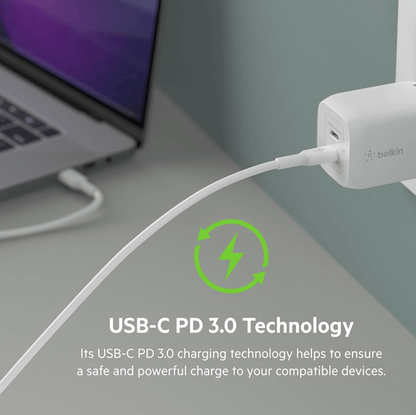 Belkin WCH013 BoostCharge Pro Dual USB-C GaN Wall Charger with PPS 65W Corporate Gifts Singapore