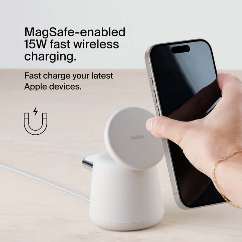 Belkin WIZ020 BoostCharge Pro 2-in-1 Wireless Charging Dock with MagSafe 15W Corporate Gifts Singapore