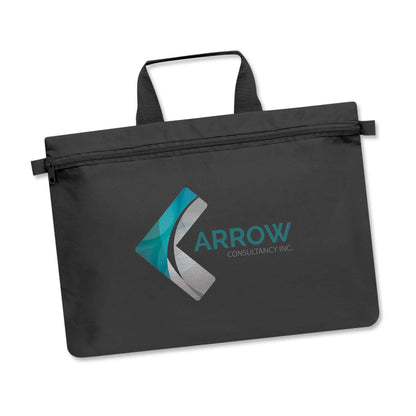 Expo Satchel featuring Arrow Consultancy logo, a stylish and functional corporate gift for everyday use.