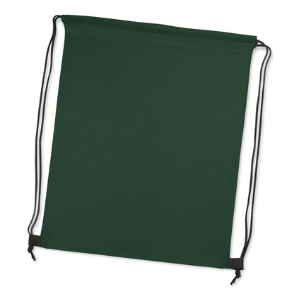 Tampa Drawstring Backpack in dark green color, durable and practical for everyday use as a corporate gift.