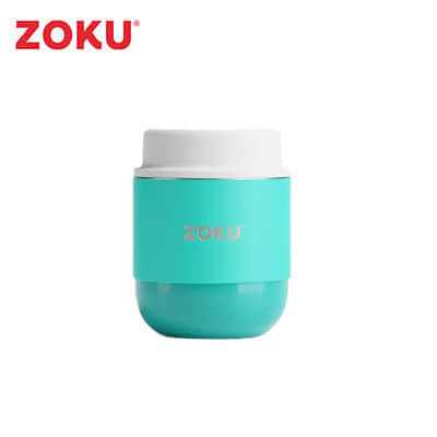 Zoku 10oz Neat Stack Food Jar in turquoise, perfect for keeping meals hot or cold, ideal as a corporate gift.