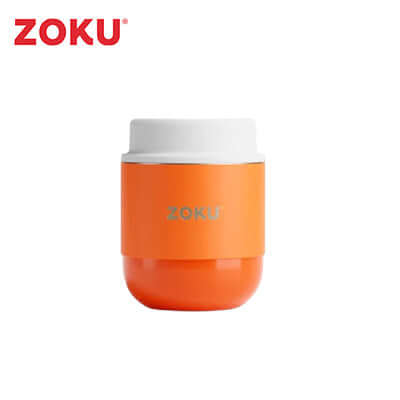 Zoku 10oz Neat Stack Food Jar in orange, a stylish and versatile corporate gift for hot or cold meals on the go.