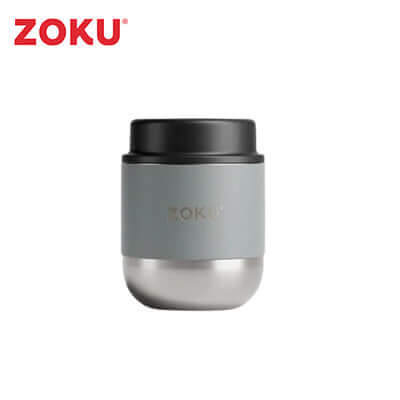 Zoku 10oz Neat Stack Food Jar, stainless steel travel jar for hot and cold meals, perfect corporate gift.
