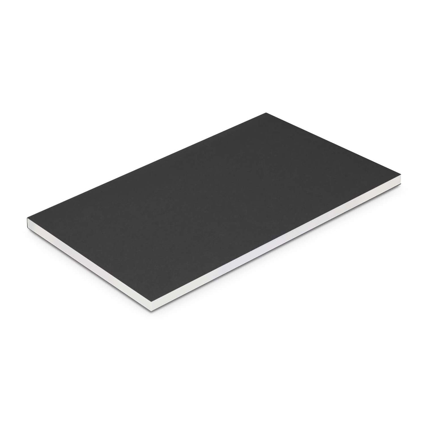 Reflex Notebook Medium with a black cardboard cover and a sleek design, perfect for corporate gift giving.