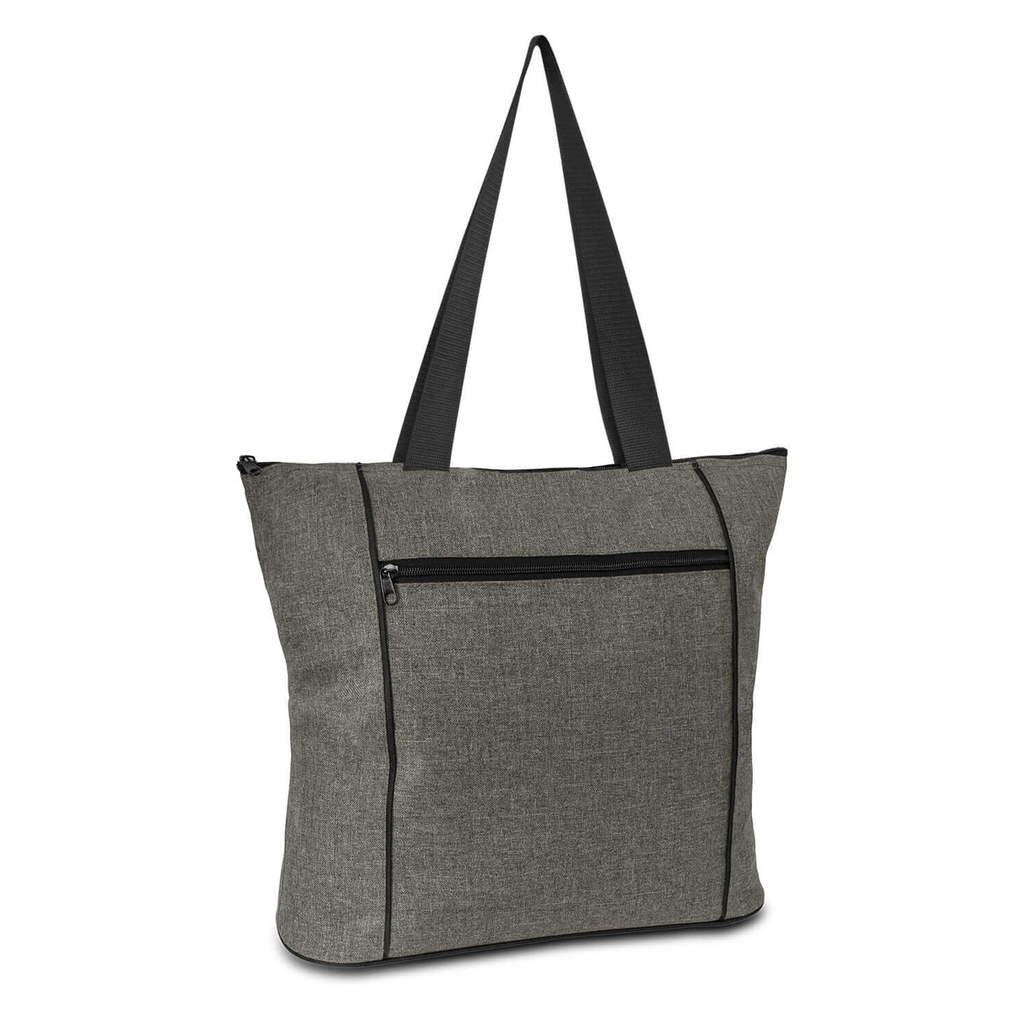 Avenue Elite Tote Bag in Grey with zippered front pocket, ideal as a corporate gift for style and functionality.