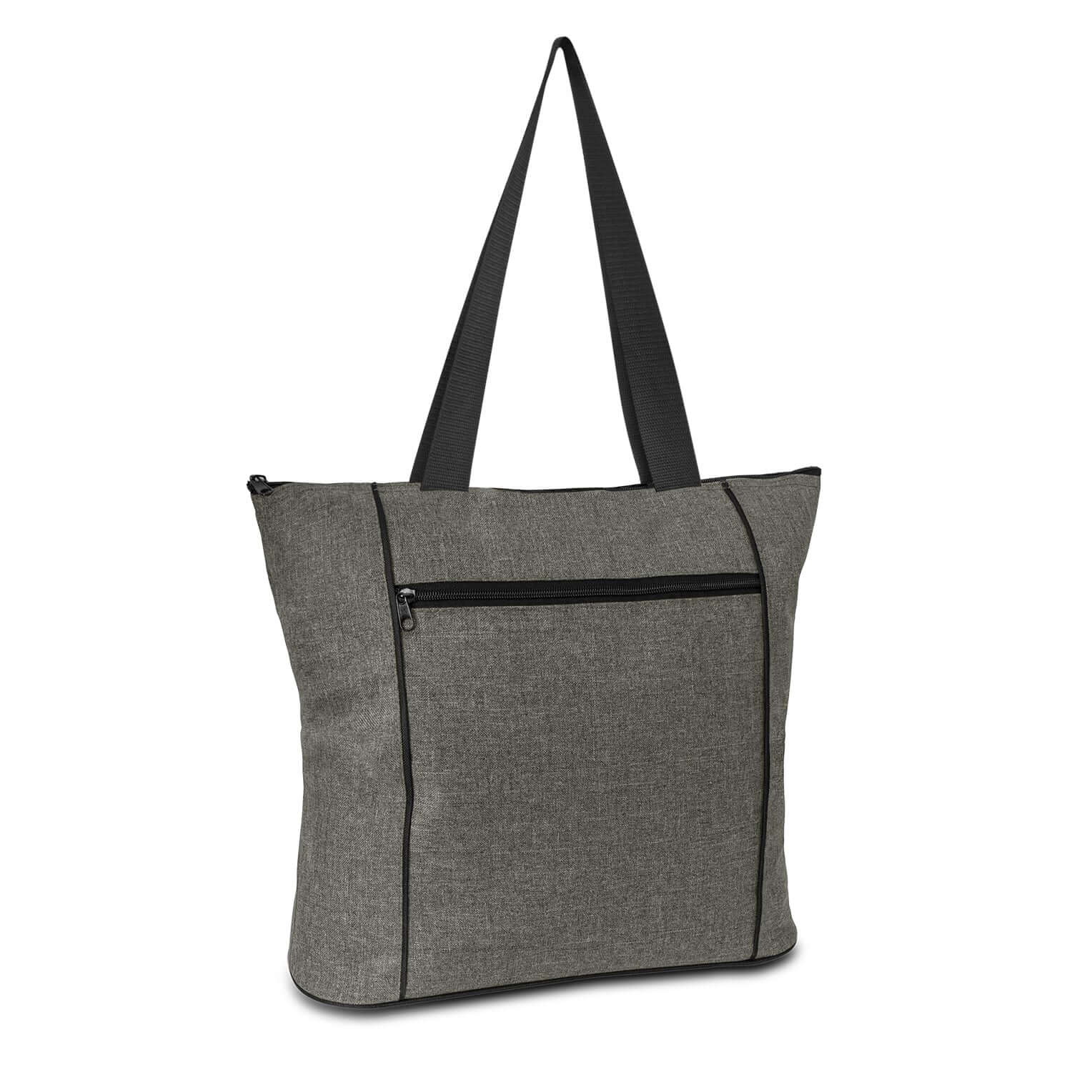 Avenue Elite Tote Bag in Grey with zippered front pocket, ideal as a corporate gift for style and functionality.