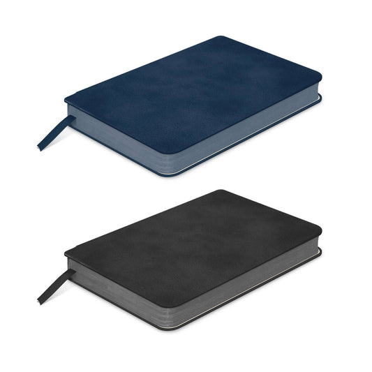 Demio Notebook - Small in navy and black colors, perfect corporate gift for stylish note-taking.