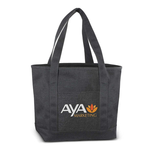 Grenada Tote Bag in Charcoal Heather with AYA Marketing logo, perfect for daily use and corporate gift.