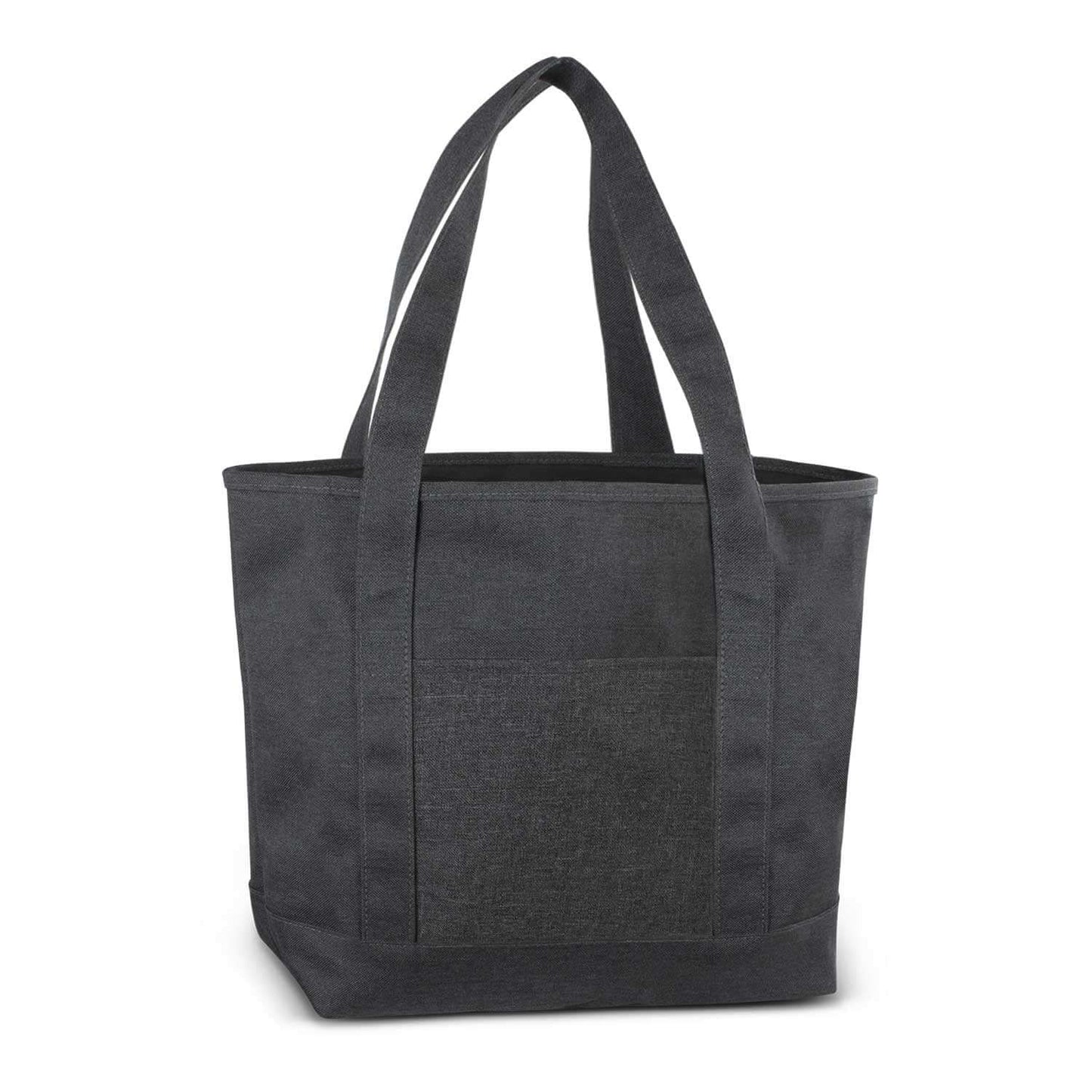 Grenada Tote Bag in Charcoal Heather with front slip pocket and woven handles for everyday use
