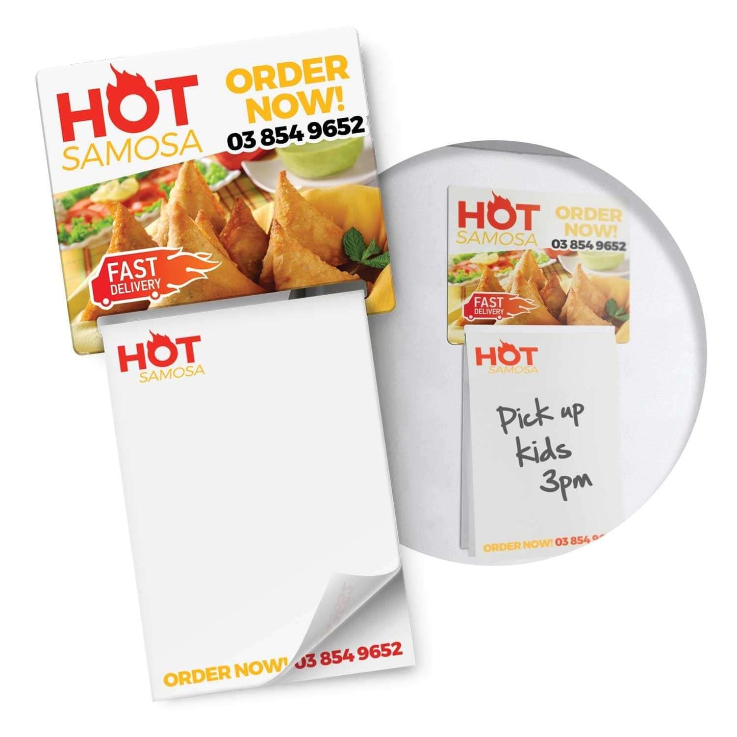 Magnetic Memo Pad A7 - Full Colour featuring a design for ordering food, ideal for keeping notes easily accessible.