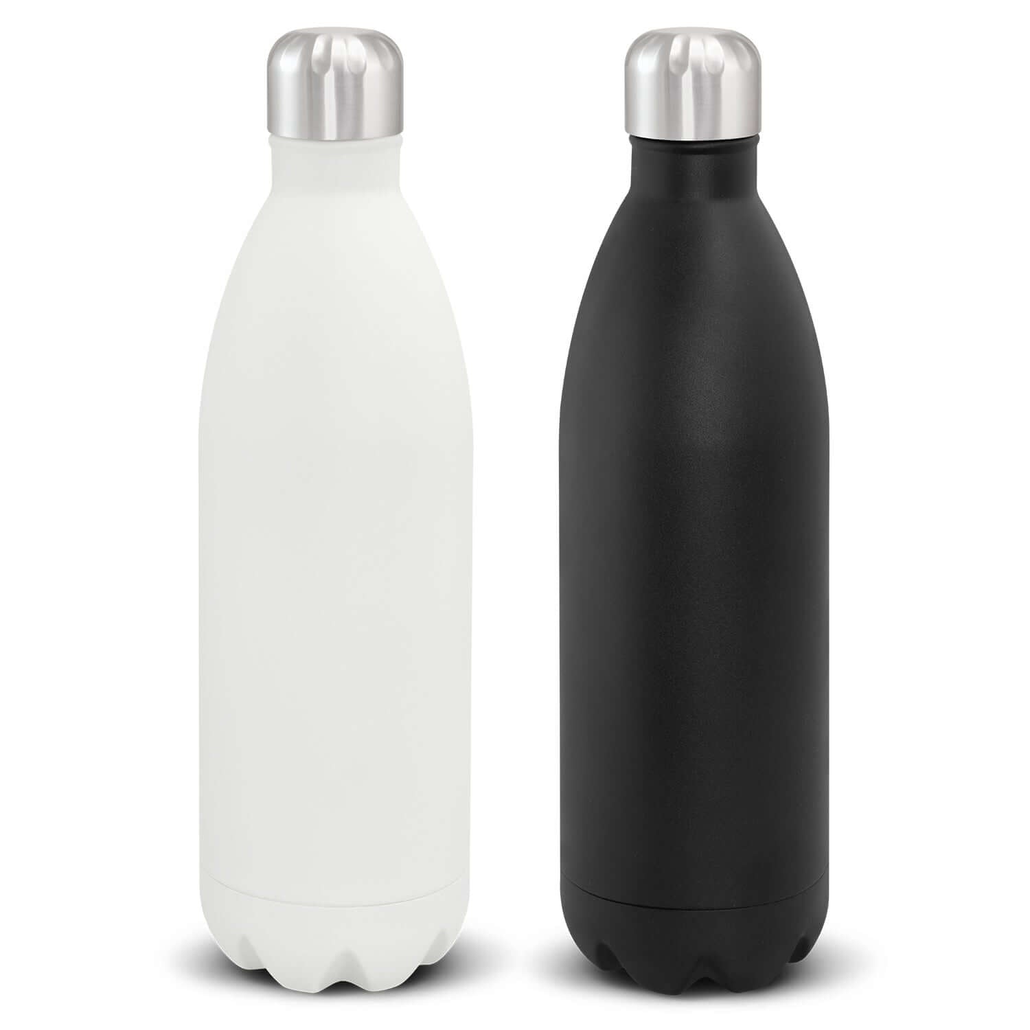 Mirage Vacuum Bottle 1L in white and black, stylish insulated bottles ideal for hydration and corporate gifts.