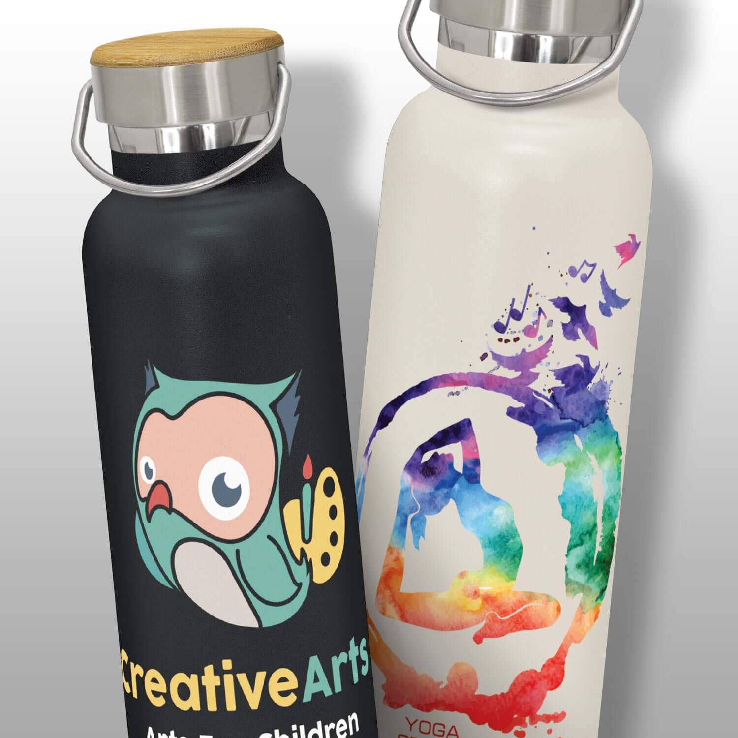 Nomad Deco Vacuum Bottle - Powder Coated showcasing unique designs, a perfect corporate gift for any adventure.
