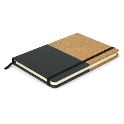 Cumbria Cork Cover Notebook with natural cork and heather-style PU, perfect for corporate gift and stylish note-taking.