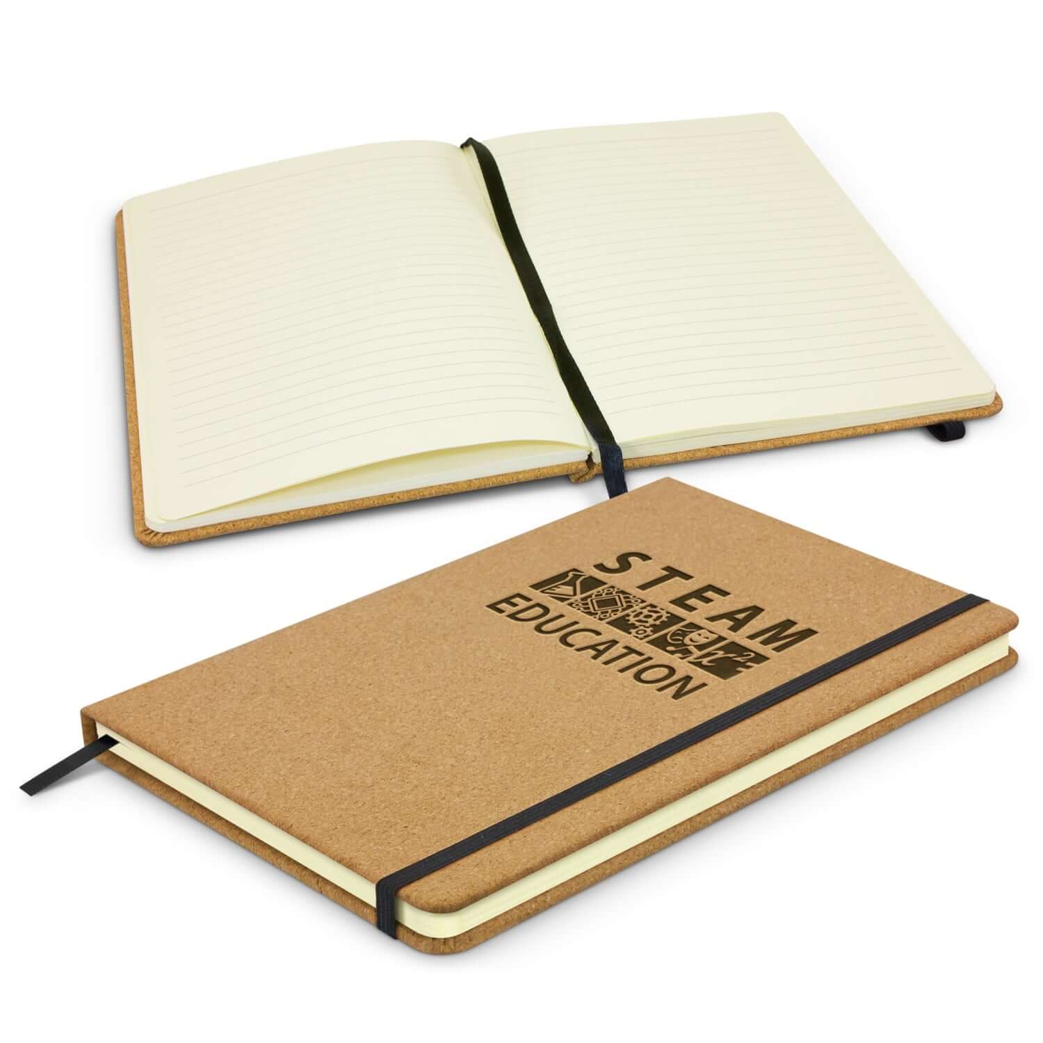 Somerset Cork Notebook with natural cork cover and lined pages, ideal corporate gift for eco-conscious students.